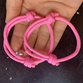 Rosa geflochtene Magnet-Armbänder für Paare mit Herz-Magnetverschluss und Schiebeknoten - Rosarot Ohne Endkappe Mit Anhänger