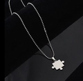 Pärchen-Halskette aus Titanstahl mit Puzzle-Anhänger und Kugelkette in Silberfarbe - Stil B Kugelkette