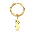Portachiavi minimalista dorato con ciondolo ragazzo in acciaio inossidabile lucido diy - Ragazzo (Oro)