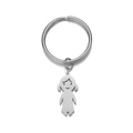 Portachiavi in acciaio inossidabile lucido con ciondolo a silhouette di bambina minimalista - Ragazza (Acciaio)