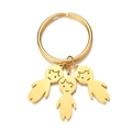Minimalistischer Schlüsselanhänger mit drei polierten, goldenen Jungen-Anhängern - Drei Jungen (Goldfarbe)