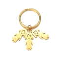 Goldener Schlüsselanhänger aus Edelstahl mit minimalistischem Mädchen-Anhänger - Drei Mädchen (Goldfarbe)