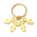 Goldener Schlüsselanhänger mit minimalistischen Jungen- und Mädchen-Anhängern - Zwei Jungen Und Zwei Mädchen (Goldfarbe)