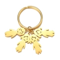 Goldener DIY Familien Schlüsselanhänger mit polierten Jungen und Mädchen Anhängern - Ein Junge Und Drei Mädchen (Goldfarbe)