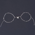 Bracciali magnetici a cuore in argento con catena Figaro per coppie e migliori amici - NK 1:3 Catena di Base