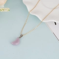Collar minimalista de cadena dorada con colgante de luna en piedra morada para mujer - Piedra Púrpura