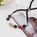 Bracciale intrecciato con pietre dei sette chakra, albero della vita e cordino regolabile - Stile Chakra Nero Chiusura Albero Della Vita (4)