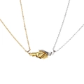 Pendentifs magnétiques poignée de main sur chaînes or et argent pour couples et amis - Poignée de Main Or (NST-0130)