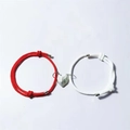 Magnetic heart couple bracelets with adjustable red and white braided ropes for lovers - Red And White Cord With Silver Heart