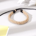 Handmade woven leather and jute bracelet for men with vintage adjustable rope cord - Hemp Rope Woven Style (3)