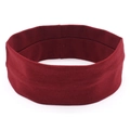 Elastic burgundy sports headband for yoga and fitness training in a solid color design - Burgundy