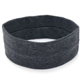 Elastic sweat-wicking yoga headband in dark grey knit fabric for sports and running - Heather Dark Gray