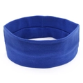 Close-up of deep blue elastic sports headband showing breathable knitted fabric texture - Sapphire Blue