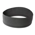 Close-up of dark grey elastic headband showing fine vertical knit texture for yoga - Pure Dark Grey