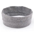 Close-up of deep gray elastic knitted sports headband with soft waffle texture - Marl Grey