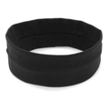 Close-up of black elastic knitted headband texture for sports and yoga moisture wicking - Black