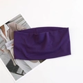 Dettaglio della fascia elastica per yoga viola scuro senza cuciture in maglia premium - Viola