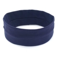 Detailed texture of dark blue elastic sports headband for yoga and running hair styling - Navy Blue