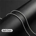 Polished silver stainless steel ball chain necklace for men and women minimalist design - Bead Chain