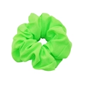 Vibrant fluorescent green chiffon scrunchie for women with elegant pleated texture - Fluorescent Green