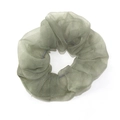 Elegante scrunchie van organza in bonengroen met subtiele glans voor dameskapsels - Groen