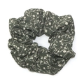 Chouchou rétro en tissu vert foncé à motif floral pour femmes et jeunes filles - Vert