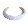 Cerchietto largo imbottito con tessuto a quadretti vichy blu e bianco elegante - Azzurro