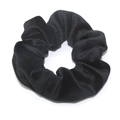 Coletero clásico de terciopelo negro con textura suave y diseño elástico para mujer - Negro