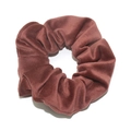Coletero de terciopelo marrón oscuro para mujer con diseño plisado elástico clásico - Rojo Ladrillo