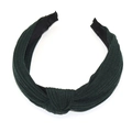 Bandeau en tricot vert foncé pour femmes avec nœud croisé classique et texture côtelée - Vert Foncé