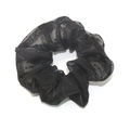 Elastico per capelli in tulle nero a pois con sottile trama glitterata - Piccolo / Nero