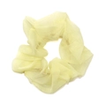 Elegante lichtgele organza haarknot met zachte geplooide textuur en zijdeglans - Geel
