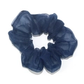 Glinsterende donkerblauwe organza haarelastiek met zilveren glitters voor dameskapsels - Marineblauw