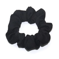 Elastico per capelli in tessuto nero classico con lucentezza e trama plissettata - Nero