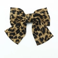 Schicker Übergroßer Haarklammer mit Leopardenmuster und Samt-Schleifen-Design - Hellbrauner Leoparden-Stil (RT-1130-C)
