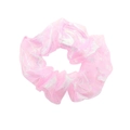 Pastel pink iridescent mesh scrunchie with shimmering pearlescent organza fabric - Pink (RT-315-C)