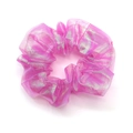 Rosafarbenes holografisches Organza Haargummi mit schimmerndem Irisierendem Effekt - Dunkles Rosenrot (RT-315-D)