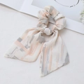 Coletero de gasa con estampado de tinta y elegantes cintas largas de decoración - Rosa (RT-465-B)