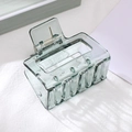 Grande pince à cheveux carrée en acrylique vert foncé transparent pour femmes - Vert Transparent