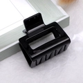Glossy black rectangular hair claw clip for elegant Korean style hairstyles - Glossy Black