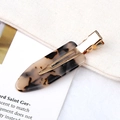 Classic tortoise shell acetate hair clip with gold metal base for women hairstyles - Khaki