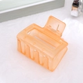 Chic orange translucent rectangular hollow hair claw clip for elegant buns and ponytails - Orange