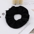 Coletero clásico negro de tela de toalla suave con textura de felpa para el pelo - Negro