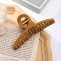 Matte ginger yellow hair claw clip with large multi-tooth cross design for thick hair - Matte Ginger Yellow