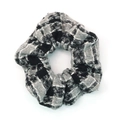 Elastico per capelli in tweed a quadri bianchi e neri con trama in maglia vintage - Stile a Quadri Nero Bianco Grigio (1)