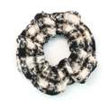 Elastico per capelli in tweed a quadri bianchi e neri con trama intrecciata - Stile a Quadri Nero Bianco Cachi (2)