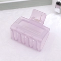 Minimalist lavender hollow square hair claw clip for elegant Korean style hairstyles - Purple