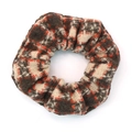 Scrunchie retrò scozzese arancione autunno inverno in tessuto tweed su sfondo bianco - Stile a Quadri Arancione Marrone (3)