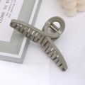 Olive green glossy hair claw clip for thick hair with durable metal spring - Bright Green