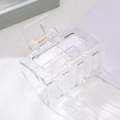 Minimalist clear acrylic square hair claw clip with golden spring for women - Clear